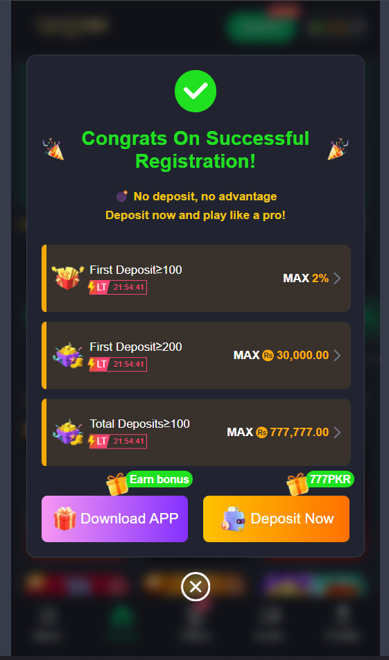 Qaidi804 Game Welcome Bonus